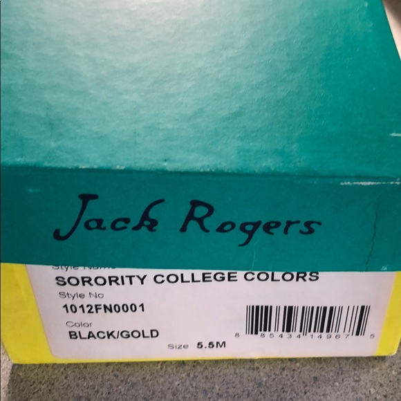 Jack Rogers Black and Gold Sandals - Picture 3 of 5